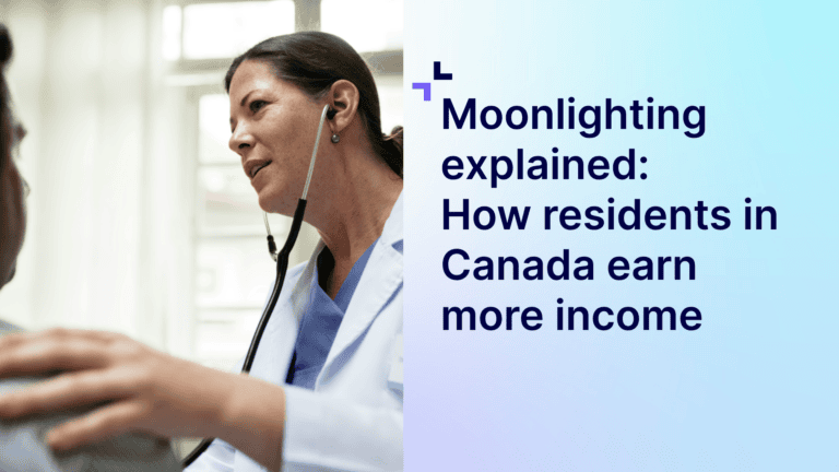 A graphic with a photo of a doctor treating a patient on the left side and the article's title on the right side.